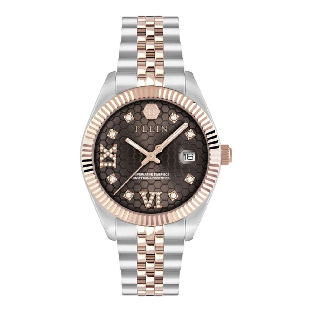 Philipp Plein Date Superlative Crystal Watch Two Tone Womens